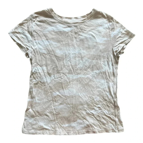 Athleta Beige Camo Athletic Tee S - Picture 1 of 4